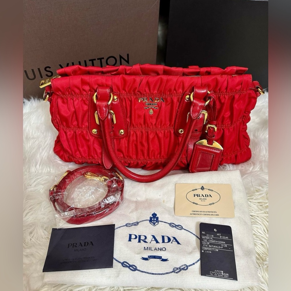 Prada Nylon type on Red